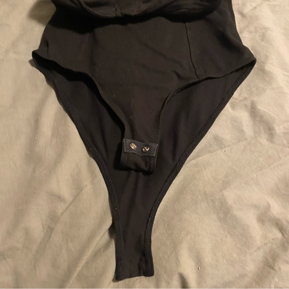 BLACK FOREVER 21 BUSTIER BODYSUIT SMALL - Picture 4 of 4